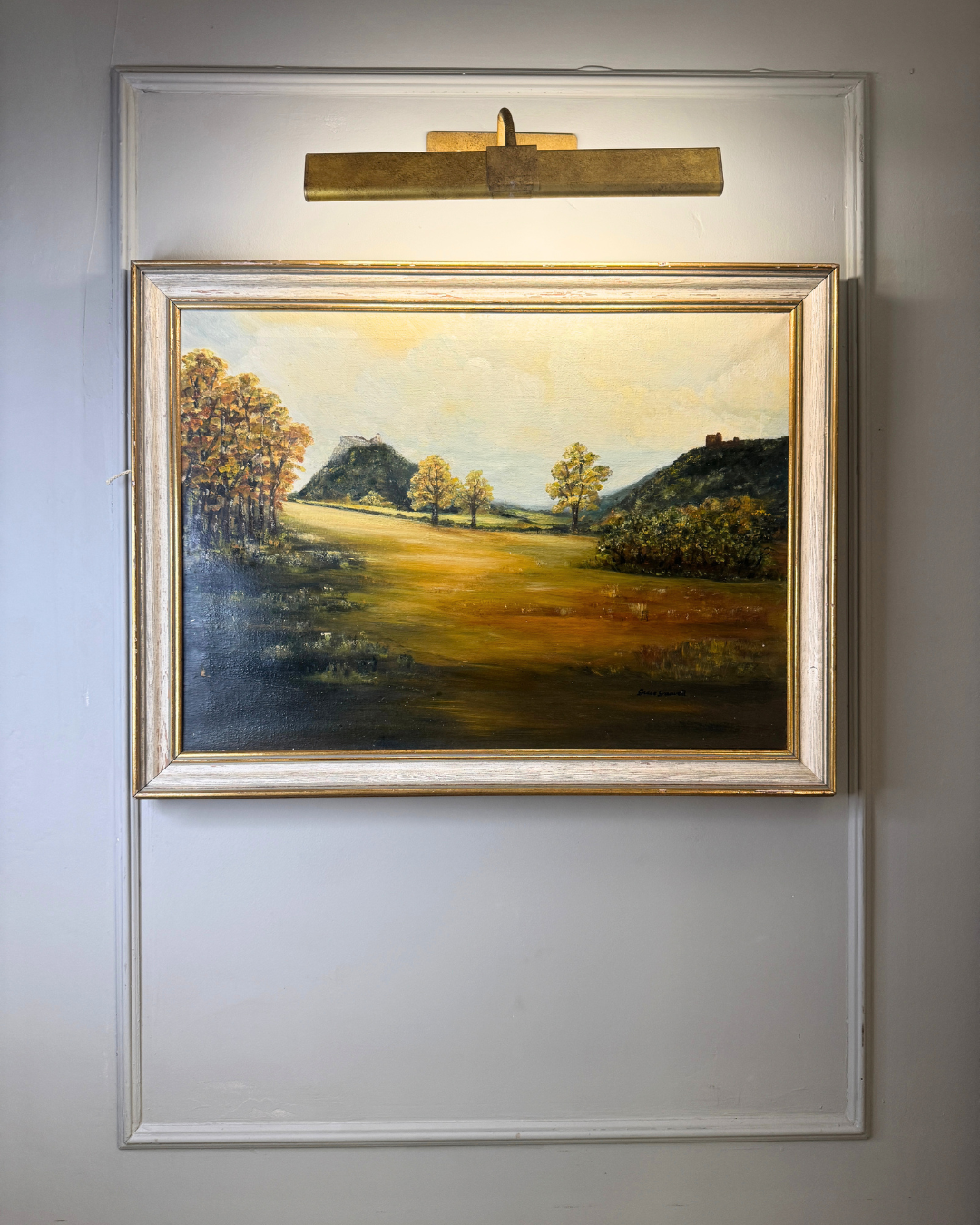 Vintage Original Oil Painting by Grace Greswell – Rustic Countryside Landscape