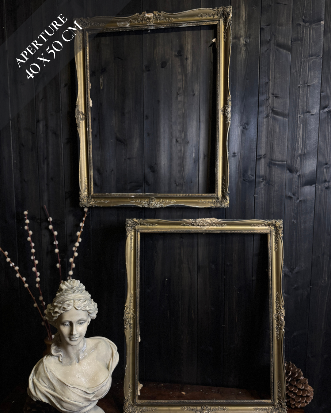 The Old Glamour -Antique Hungarian Ornate Gold Frame Pair