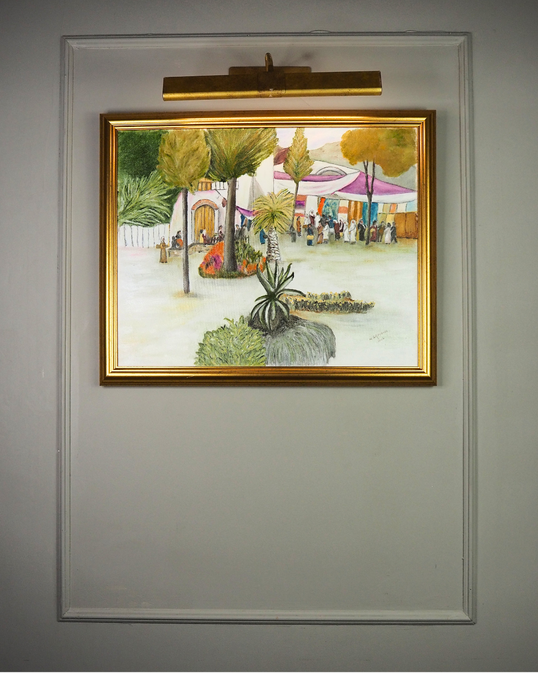 Market Strolls  - Original Oil Painting by N.G. Reynolds