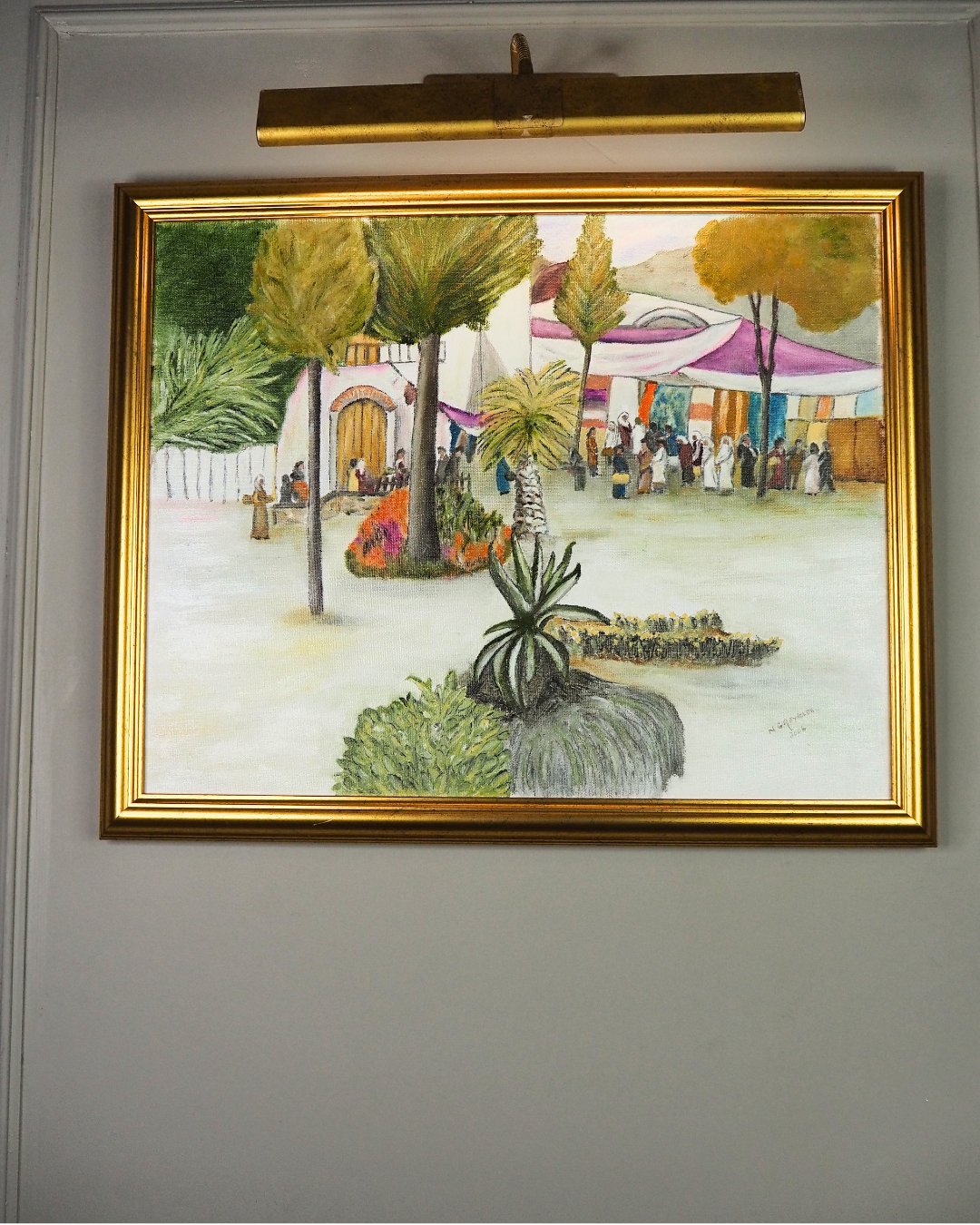 Market Strolls  - Original Oil Painting by N.G. Reynolds