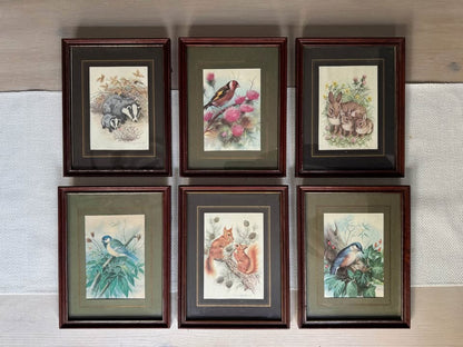 Wild Whimsy – Vintage Animal Gallery Set in Matching Frames