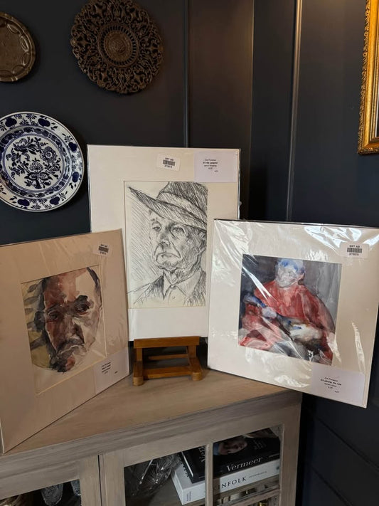 Vintage Original Art by Jim Foreman in sealed packages : watercolours + pencil drawing
