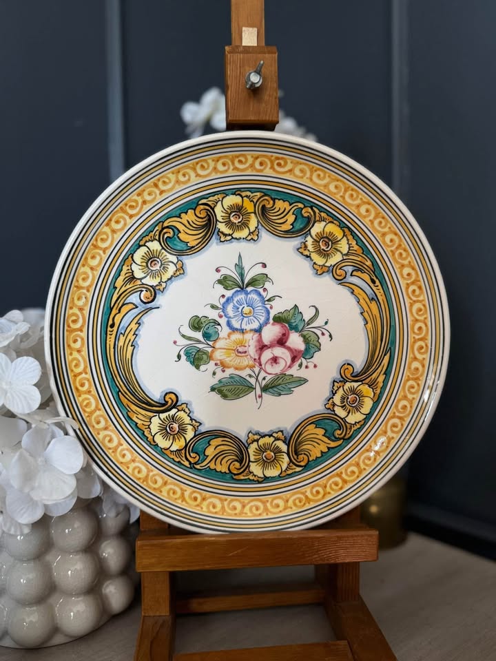 Vintage Hand Painted Portuguese Ceramics Wall Plate