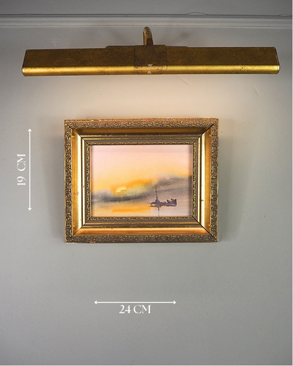 Golden Voyage- Small Vintage Watercolour Painting in Gold Gilt Frame