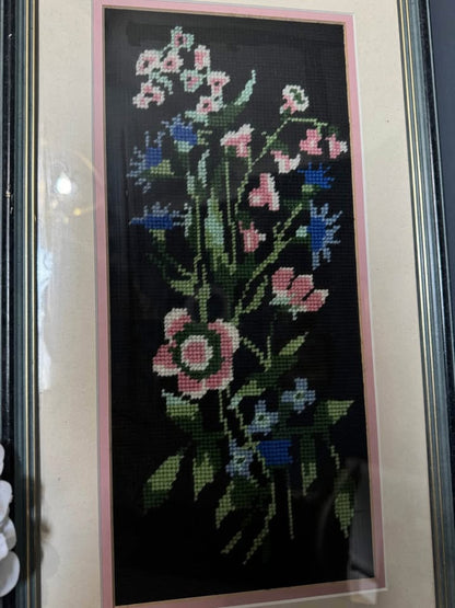 Hand-Stitched Vintage Flower Embroidery