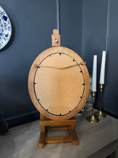 Vintage Wooden Medium Oval Frame with gold Trim