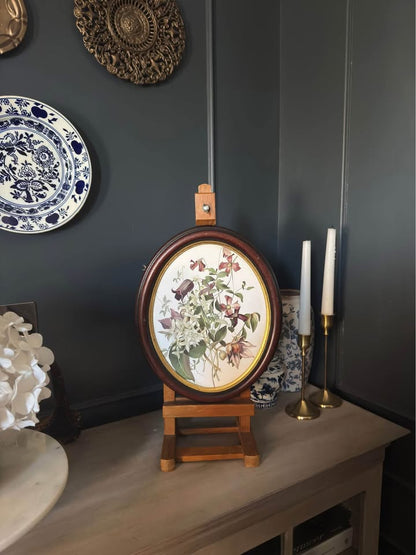 Vintage Wooden Medium Oval Frame with gold Trim
