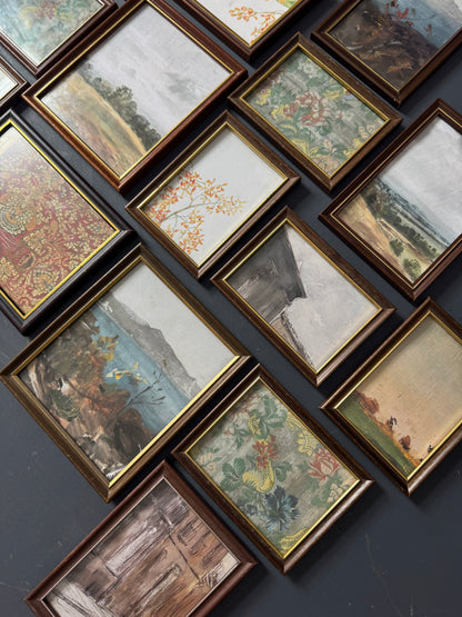 Vintage Themed Gallery Wall Set with Mix of Wooden Mini Frames ( x 16 )
