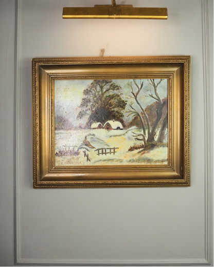 Frosted Landscape- Vintage Oil Painting by E. Henstock
