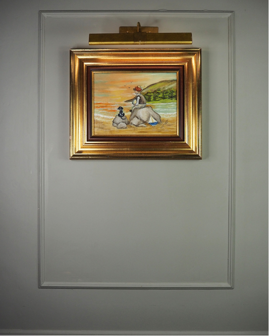 Seaside Bond - Original Oil painting by N.G. Reynolds in Double Frame