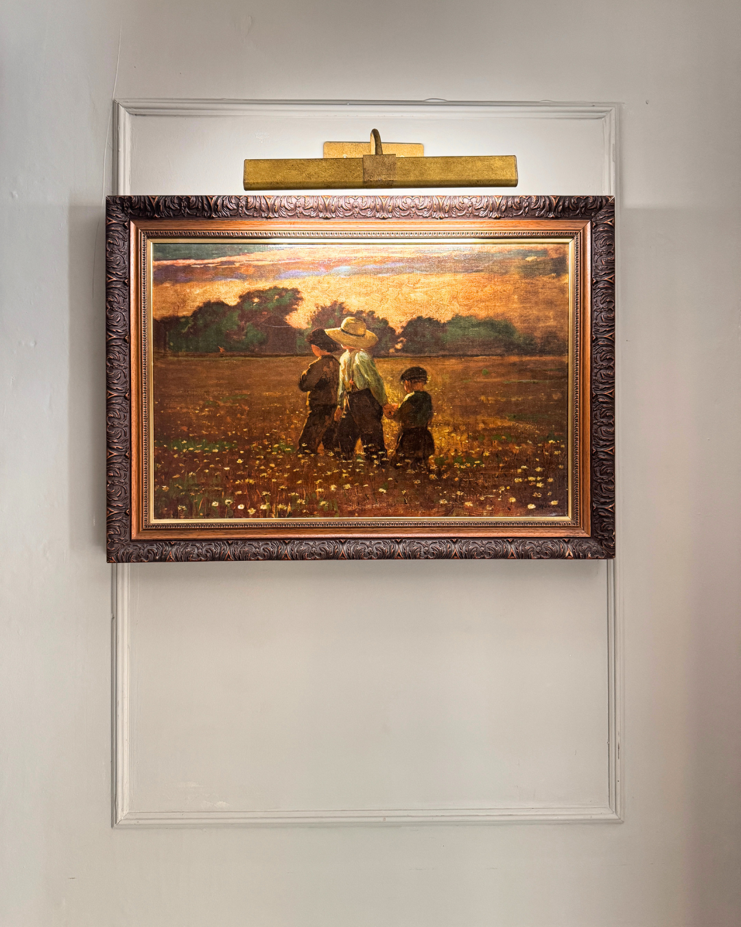 In the Mowing by Winslow Homer – Giclée Art Print in Ornate Heritage Frame