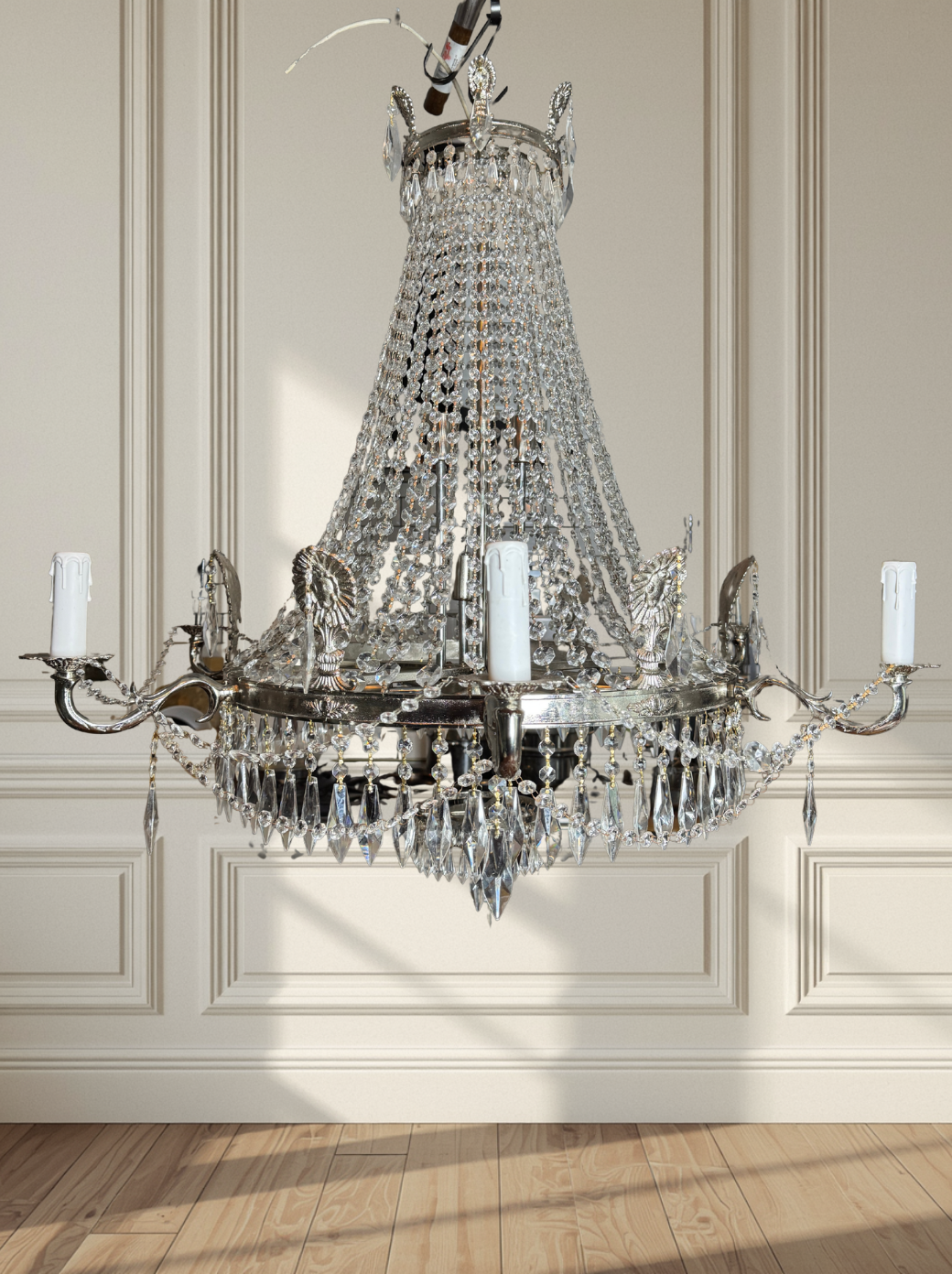 XXL Versailles Crystal Vintage French 16-Light Empire Ballroom Ceiling Chandelier