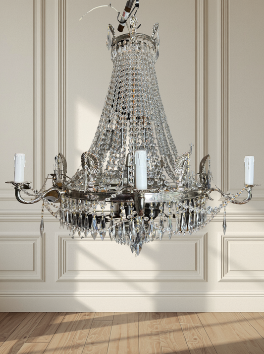 XXL Versailles Crystal Vintage French 16-Light Empire Ballroom Ceiling Chandelier