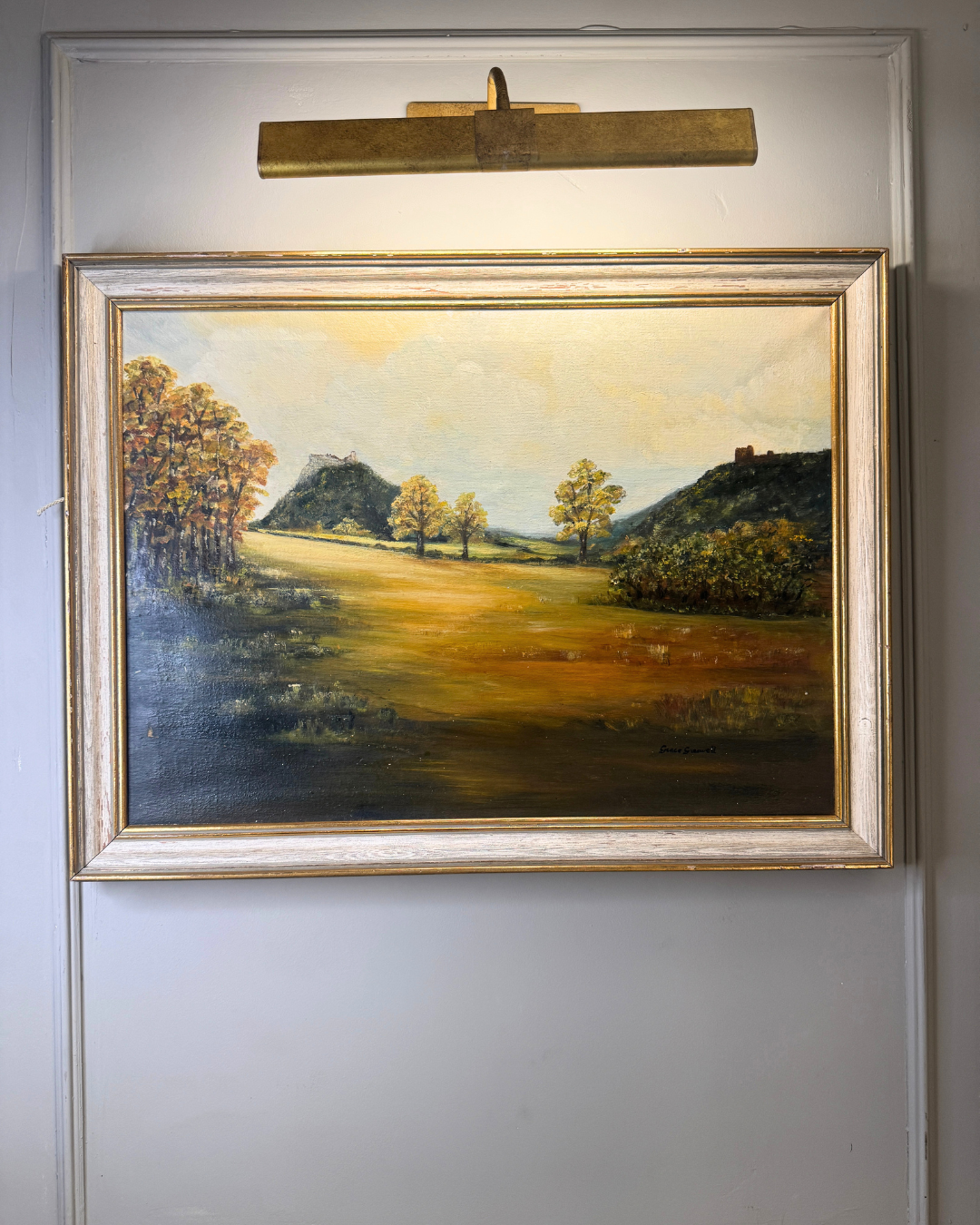 Vintage Original Oil Painting by Grace Greswell – Rustic Countryside Landscape