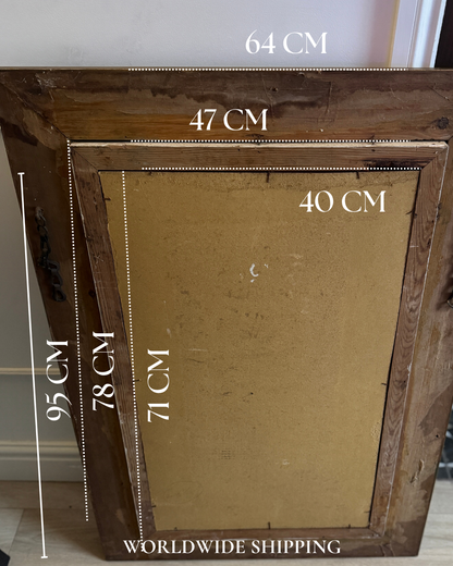 Large Antique Gold Gilt Mirror | Thick Heavy Ornate Frame
