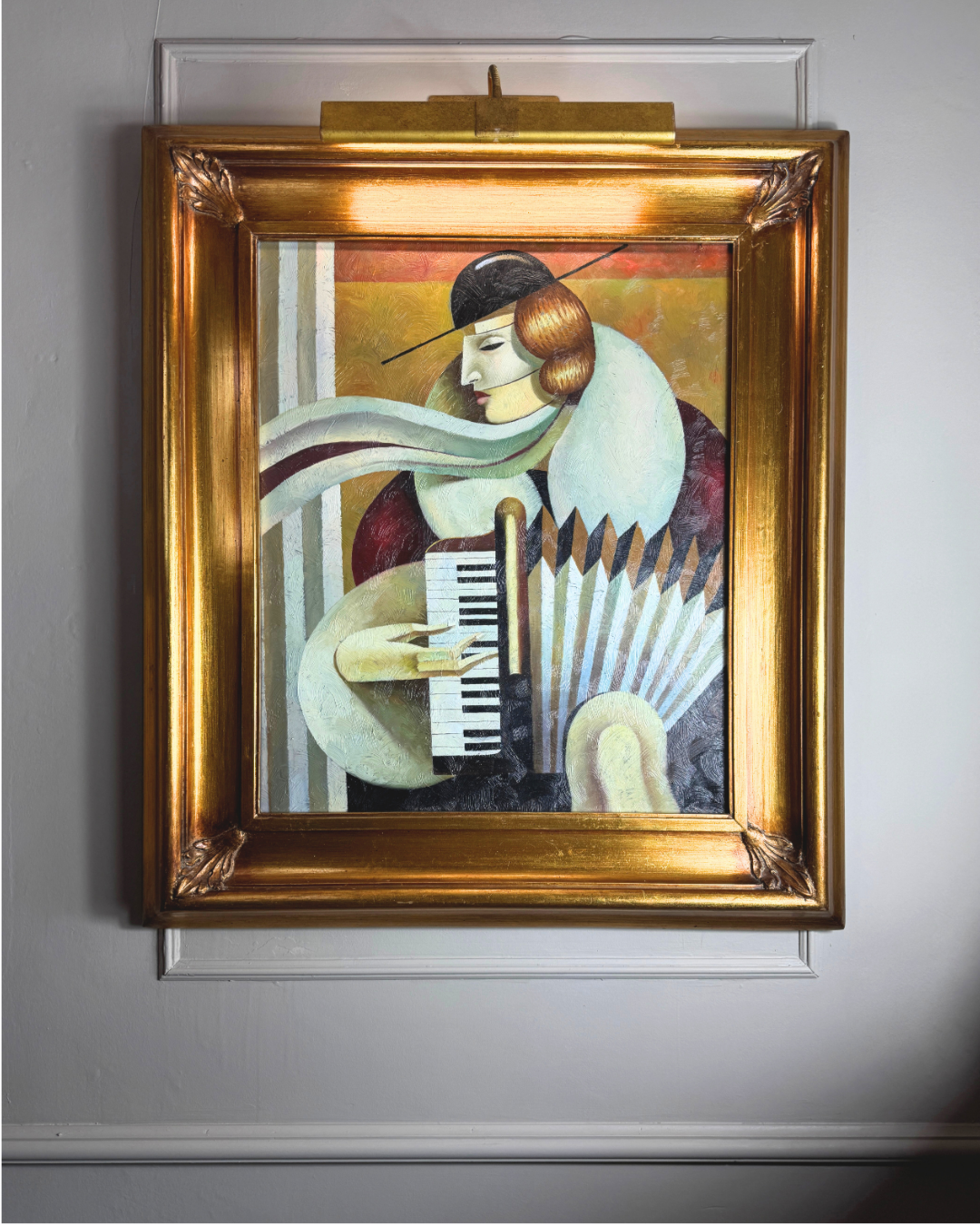 Art Deco Style Oil Painting - Homage to Fabio Hurtado's Blue tango" Oblivion