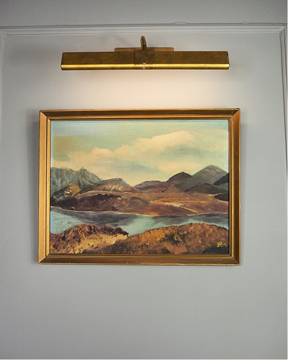 Golden Peaks – Signed Vintage Oil Painting in Gilt Frame