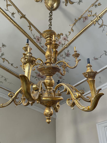 Huge Vintage French Gilded Ornate Chandelier | Extra Large 2 Tier Chandelier
