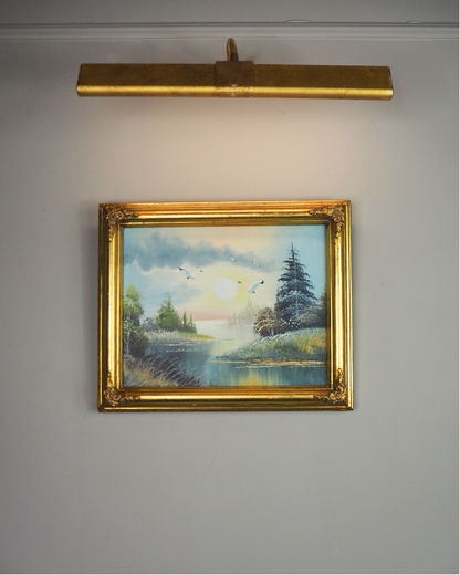 Forest Stream and Wild Birds- Small Vintage Oil Painting
