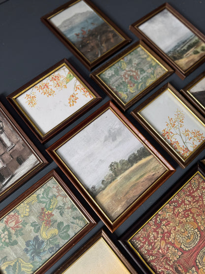 Vintage Themed Gallery Wall Set with Mix of Wooden Mini Frames ( x 16 )