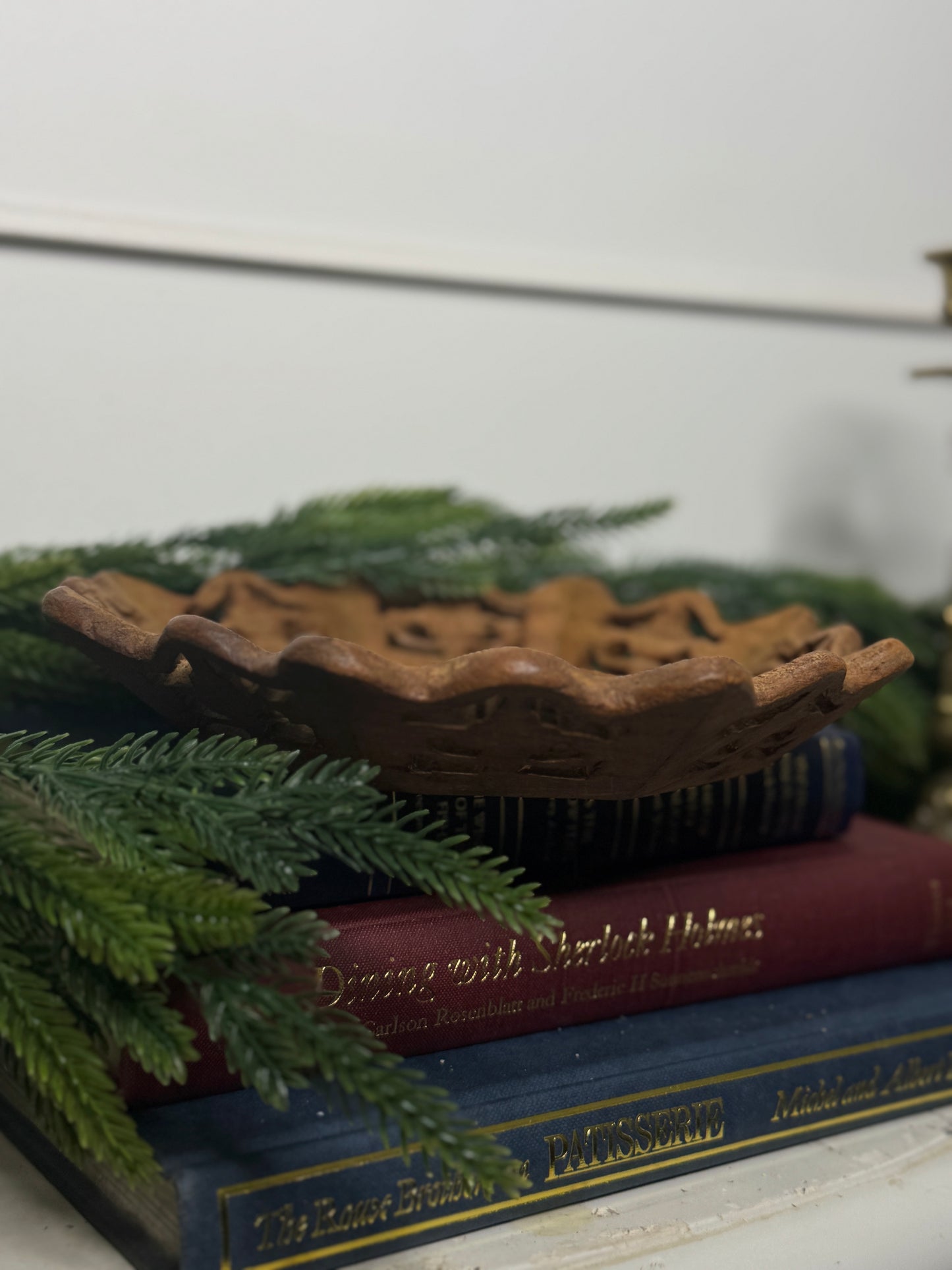 Vintage German Wooden Carved Mini Tray