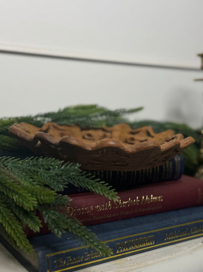 Vintage German Wooden Carved Mini Tray