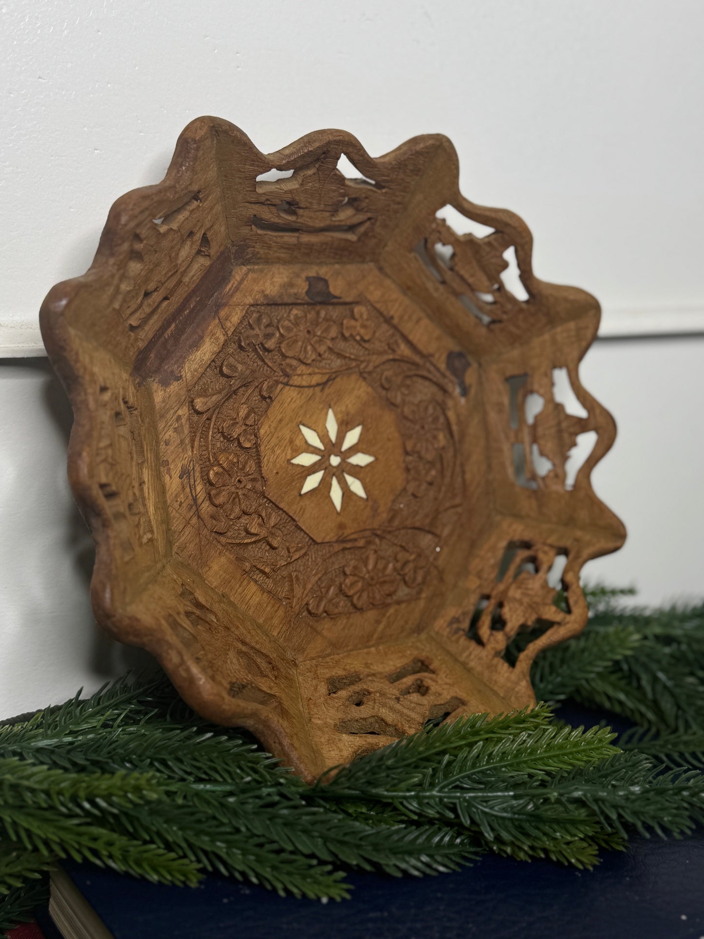 Vintage German Wooden Carved Mini Tray