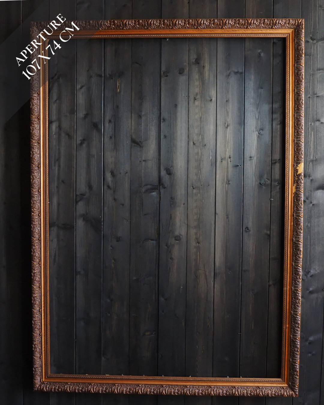The Lustravia – Extra Large Vintage Floral Carved Wooden Frame
