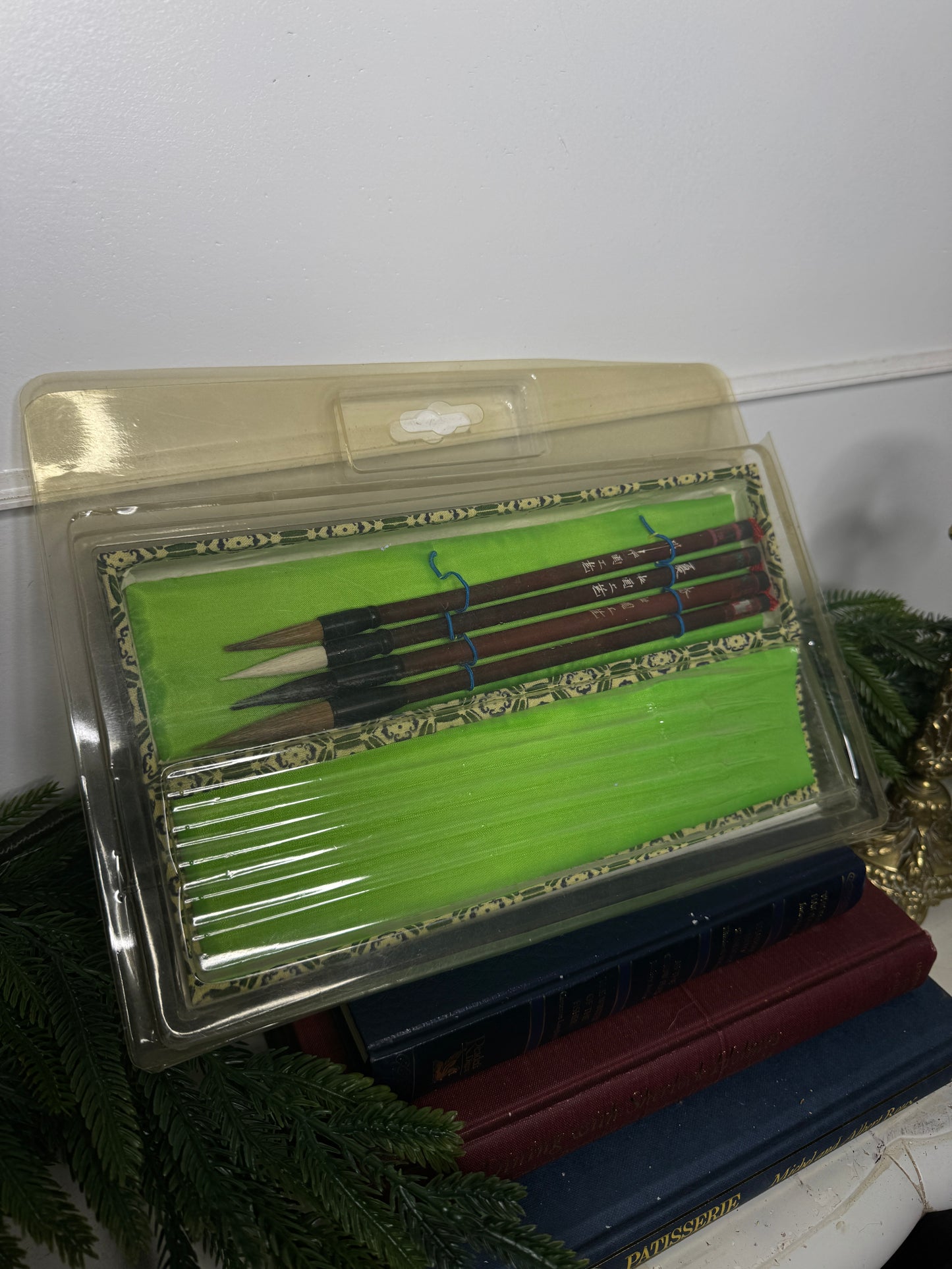 Vintage 1980s Chinese Paintbrush Set with Natural Bristles |Calligraphy Set