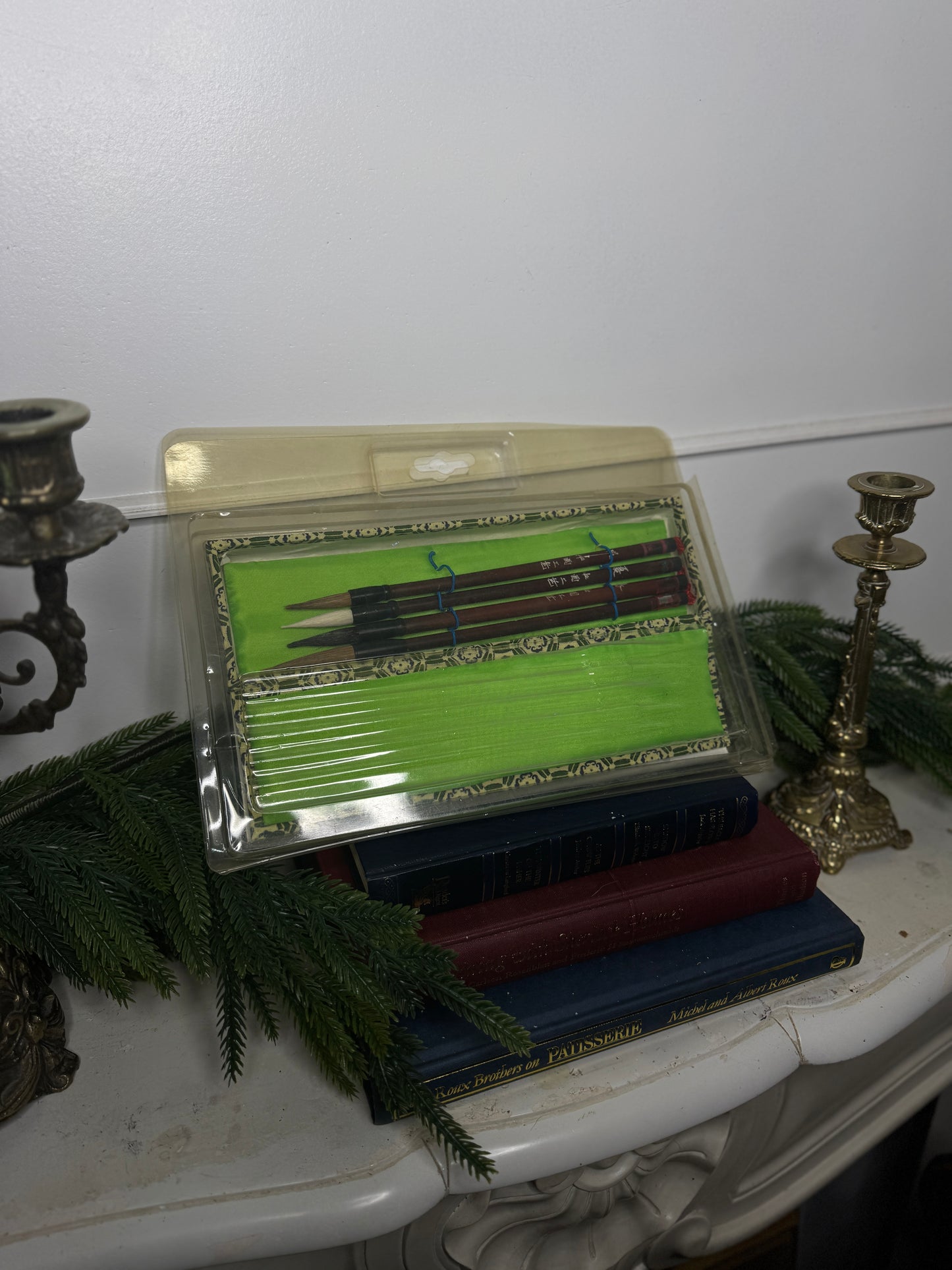 Vintage 1980s Chinese Paintbrush Set with Natural Bristles |Calligraphy Set