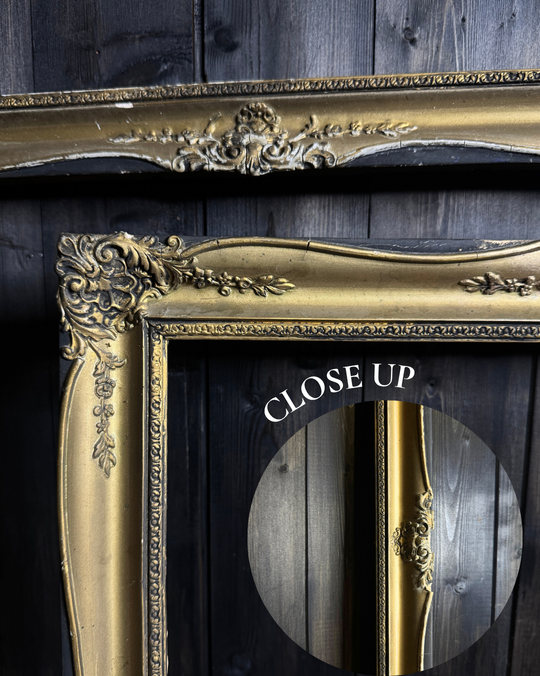 The Old Glamour -Antique Hungarian Ornate Gold Frame Pair