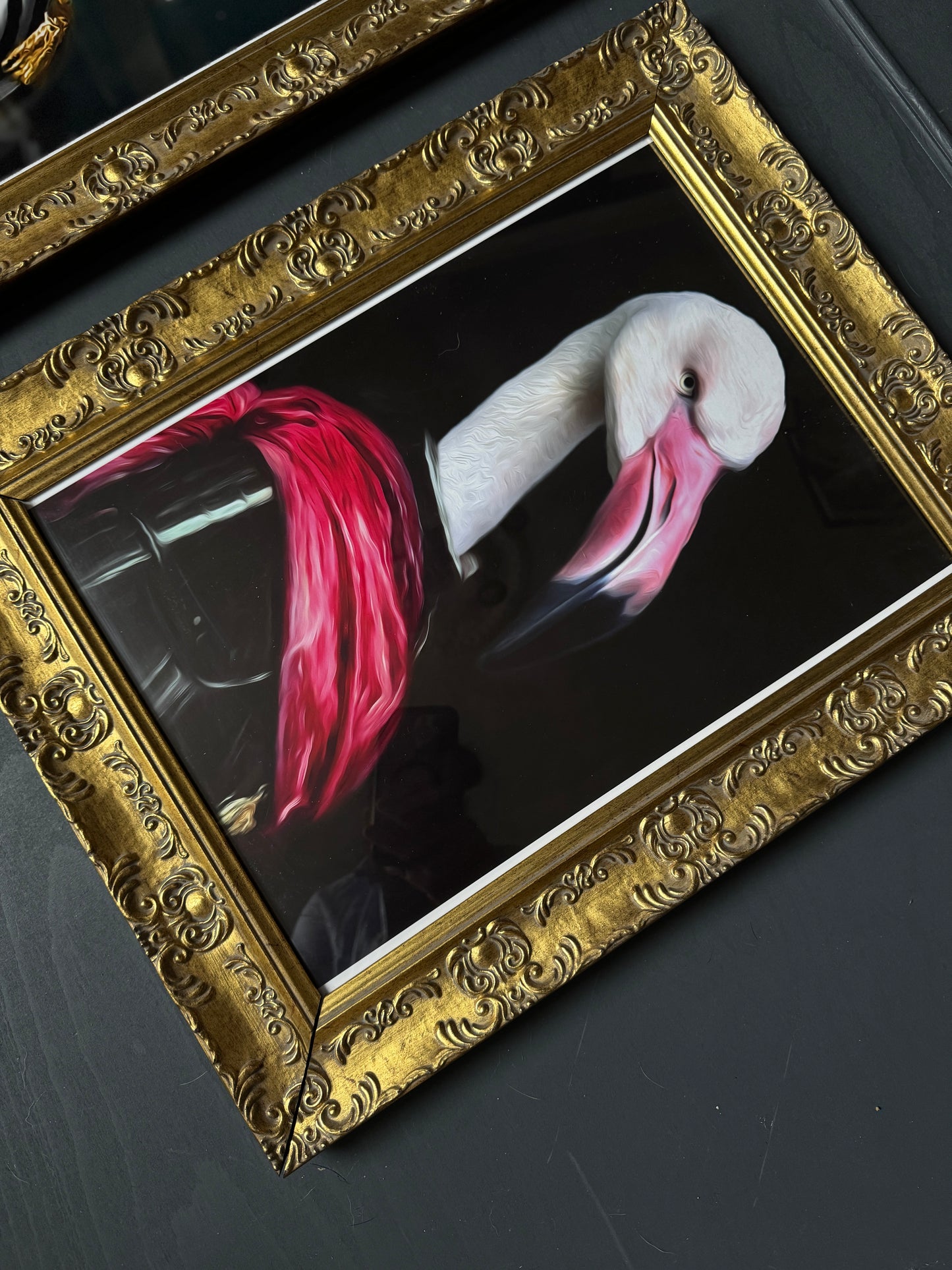 Vintage Inspired Gold Glazed Gilt Frame Set with Quirky Fun Prints