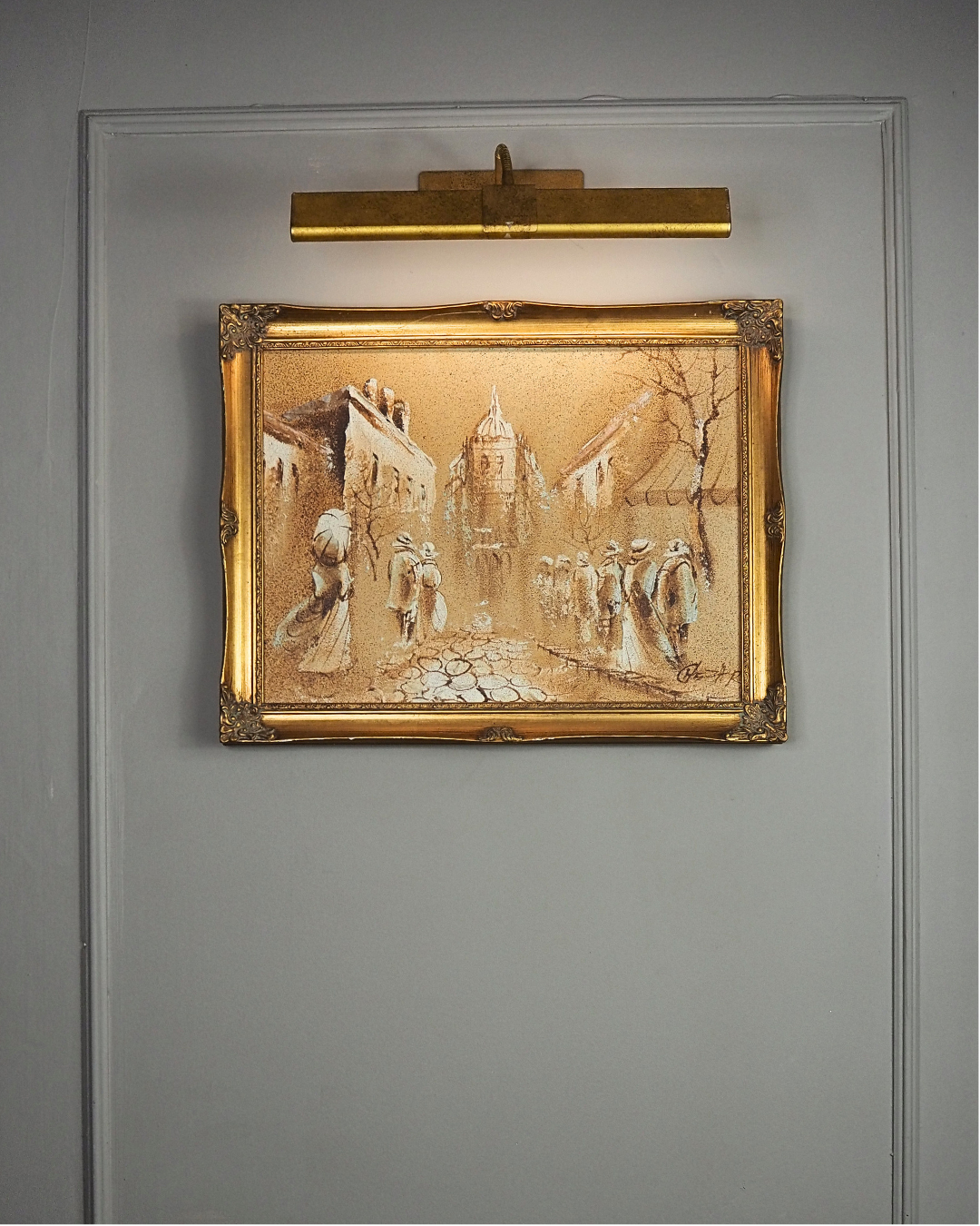 Vintage Original Boris Chezar Oil - Mid Century Sand Painting