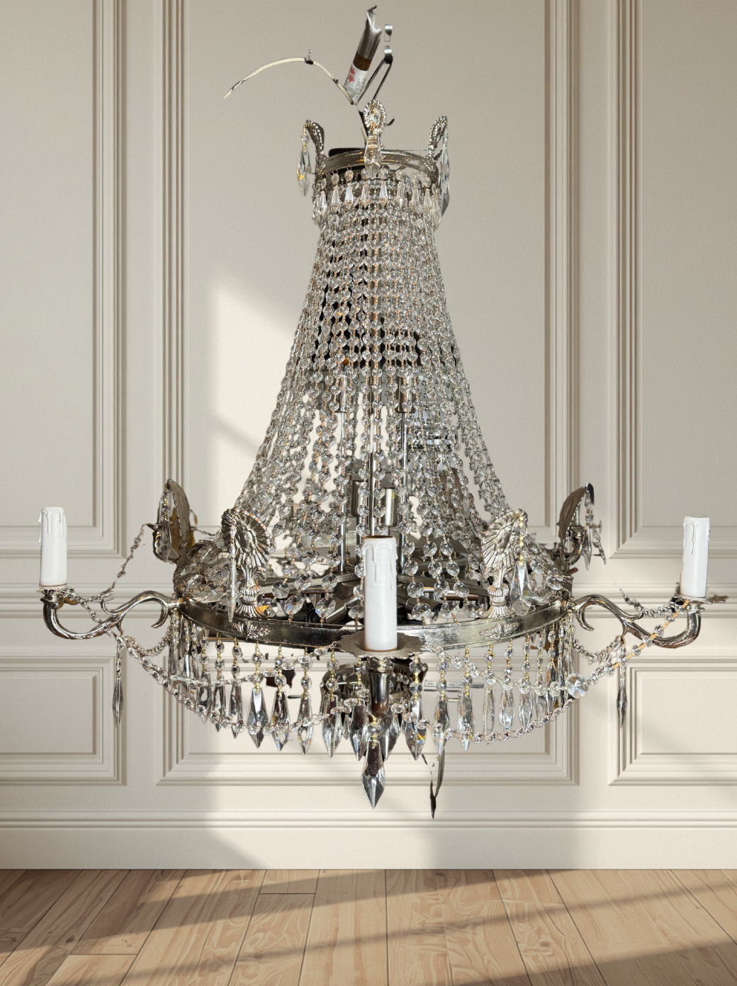 XXL Versailles Crystal Vintage French 16-Light Empire Ballroom Ceiling Chandelier