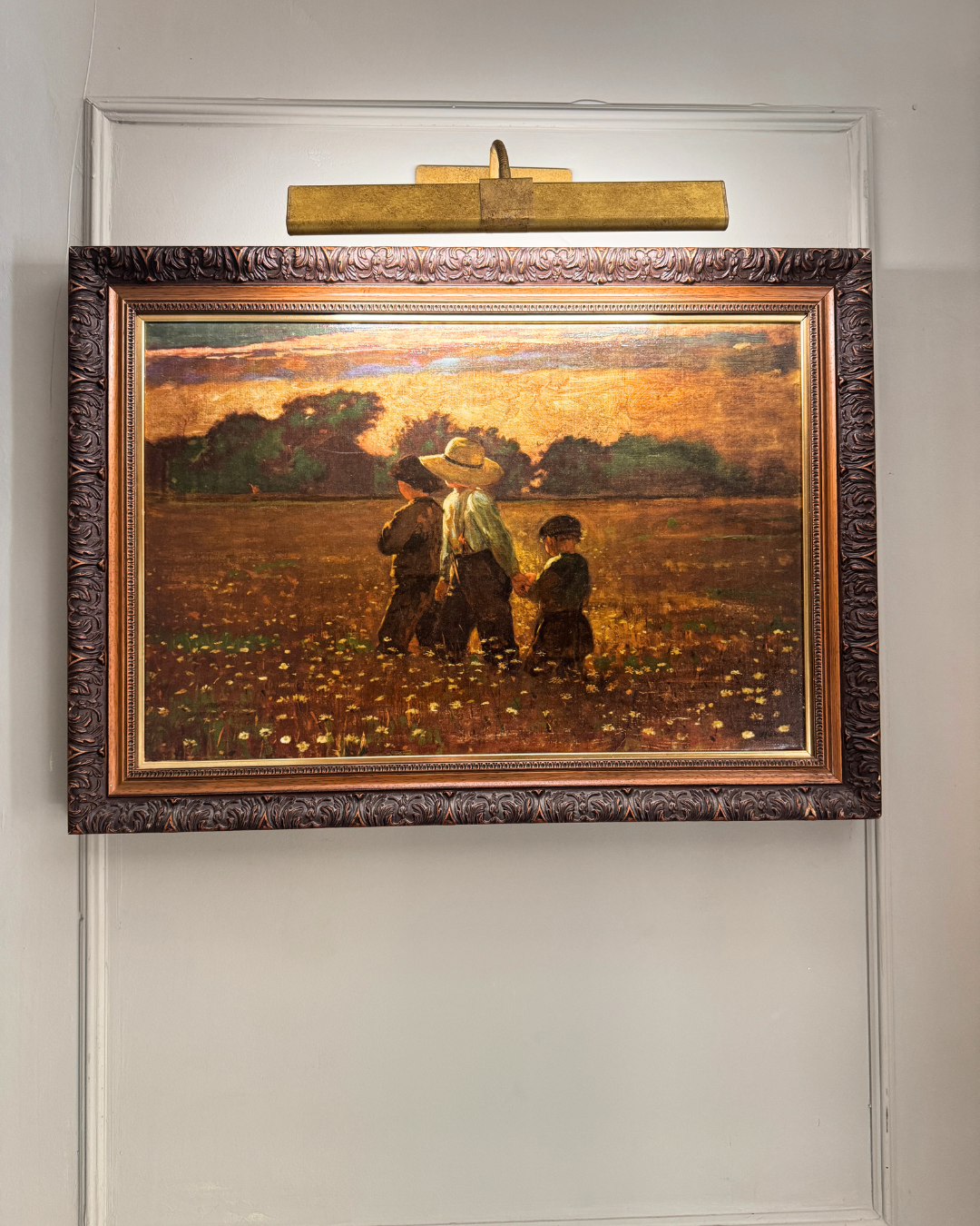 In the Mowing by Winslow Homer – Giclée Art Print in Ornate Heritage Frame