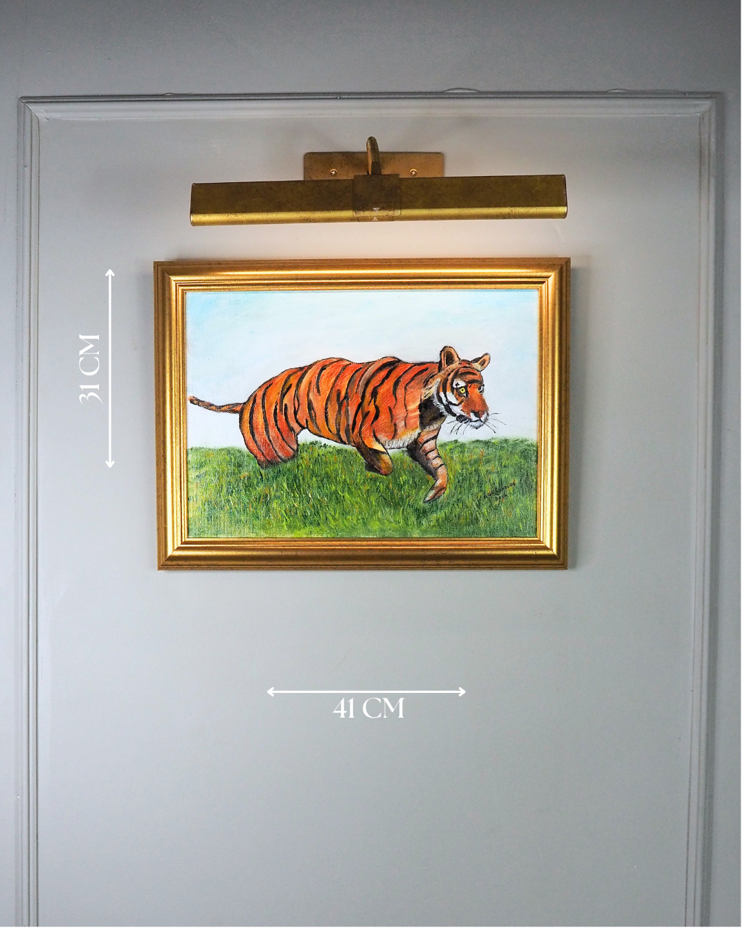 Regal Stripes – Vintage Tiger Portrait Oil Painting  by N.G. Reynolds