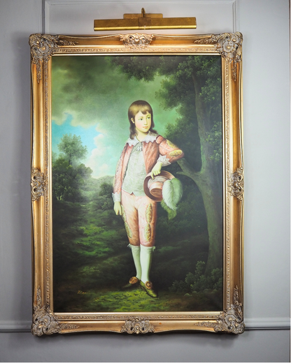 The Pink Boy After Thomas Gainsborough -  Signed Large Portrait Oil Painting by Patierno