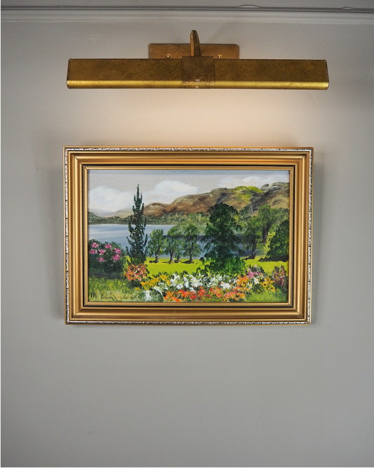 Vintage Oil Painting by Mary Edmondson 1981 - Coniston from Brantwood, Lake District