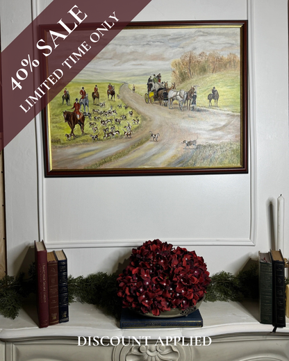 Large Oil Painting by N.G. Reynolds- UK Artist - Fox Hunting ( 77 x 56 cm )