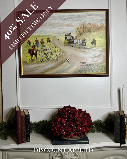 Large Oil Painting by N.G. Reynolds- UK Artist - Fox Hunting ( 77 x 56 cm )