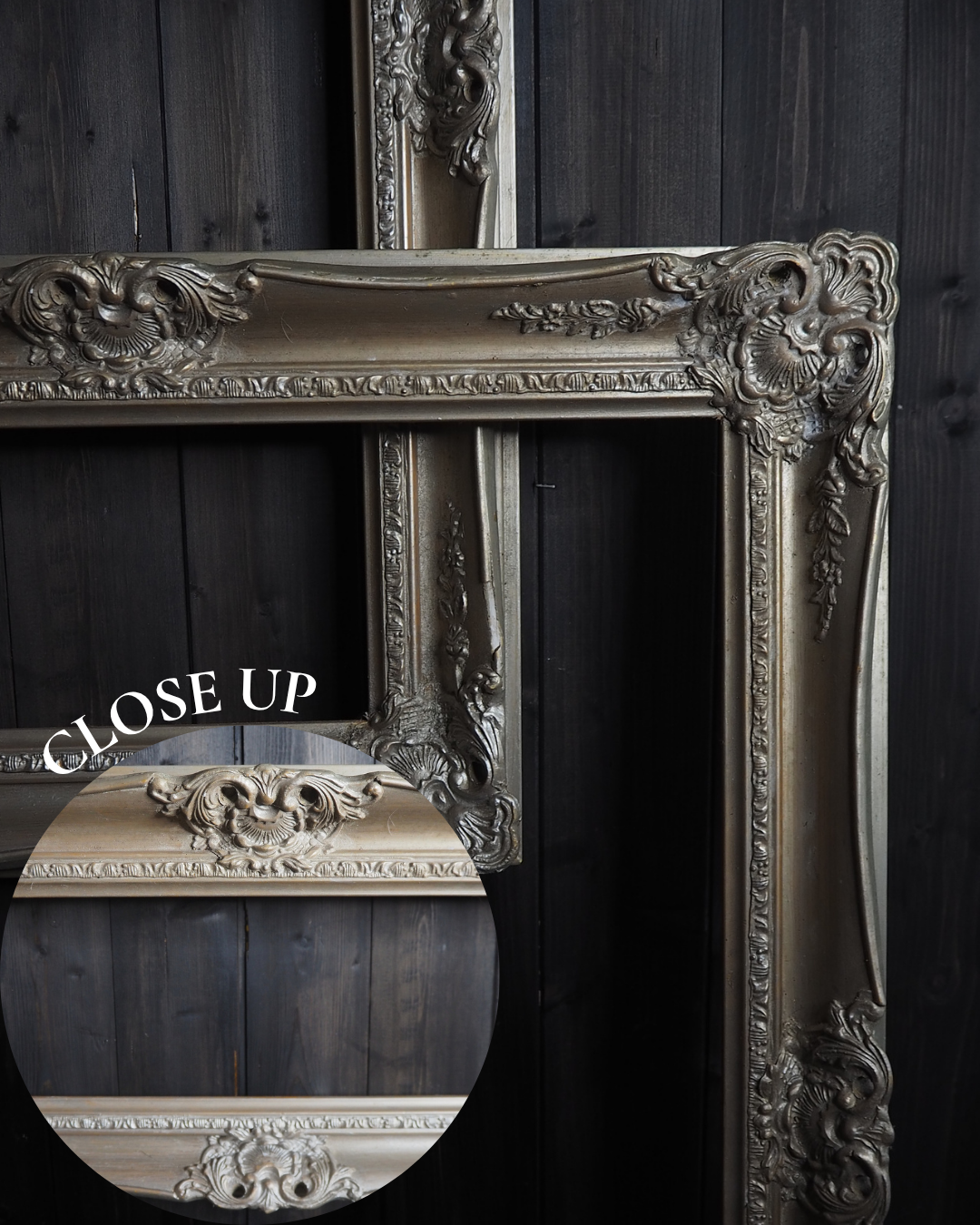 The Argentum -Silver Antique-Coloured Vintage Ornate Baroque Frame Pair