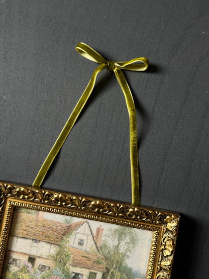 Opulent Knots – Velvet Ribbon Bows for Elegant Styling - Olive Green