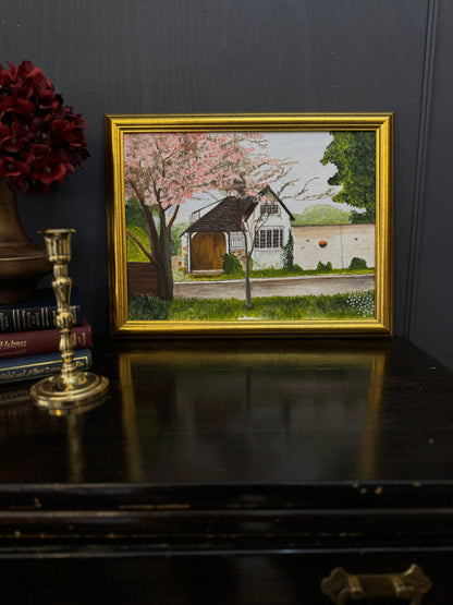 Blossoms at Bramble Cottage - Original Oil Painting by N.G. Reynolds