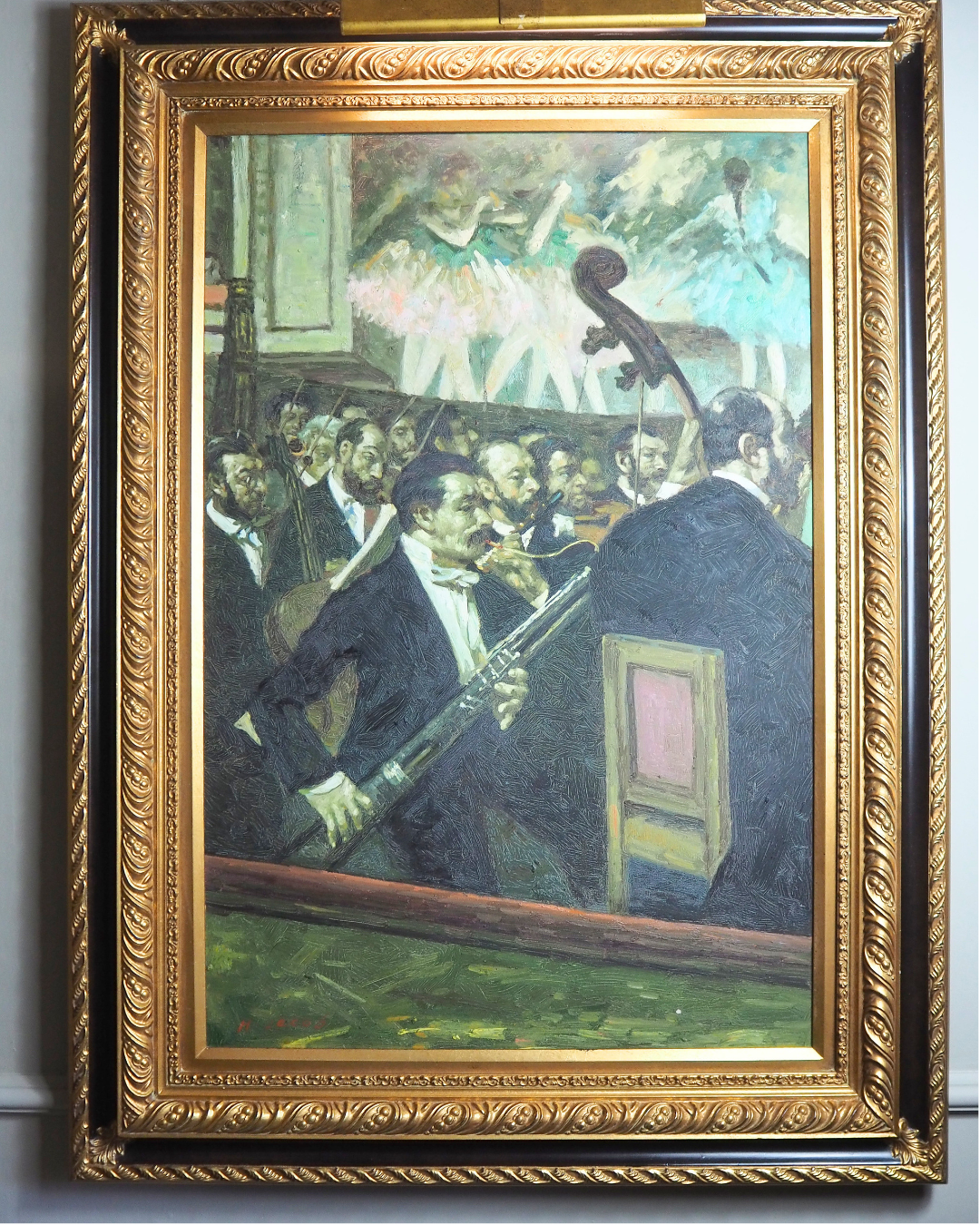 The Orchestra at the Opera by Edgar Degas - Homage Large Oil painting by M.Jacob