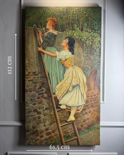 1957 Homage Oil by H. Hutchings -“Curiosity” from the Pears Annual Xmas 1892