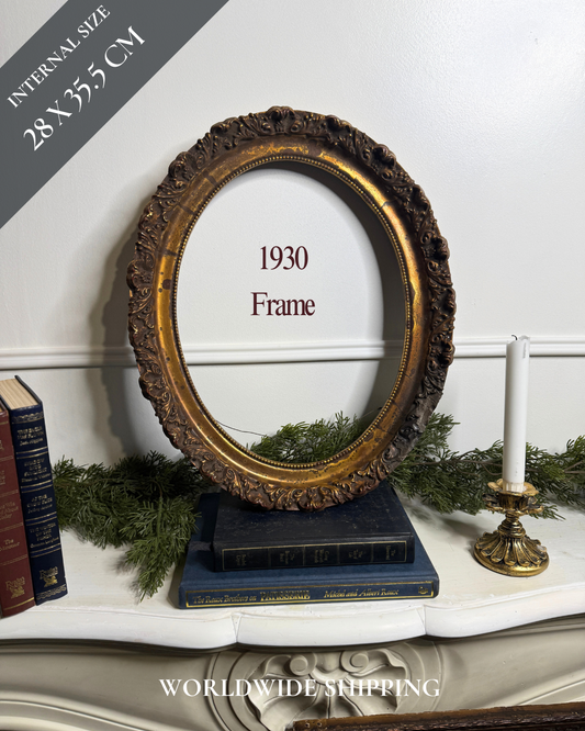 Authentic Antique Ornate Gilt Oval Frame – Rare One-of-a-Kind Piece