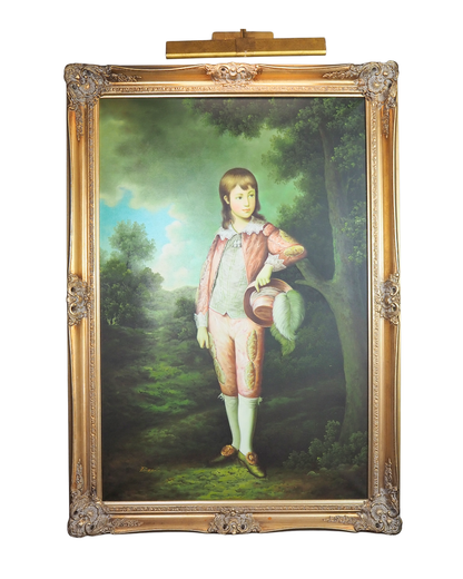 The Pink Boy After Thomas Gainsborough -  Signed Large Portrait Oil Painting by Patierno