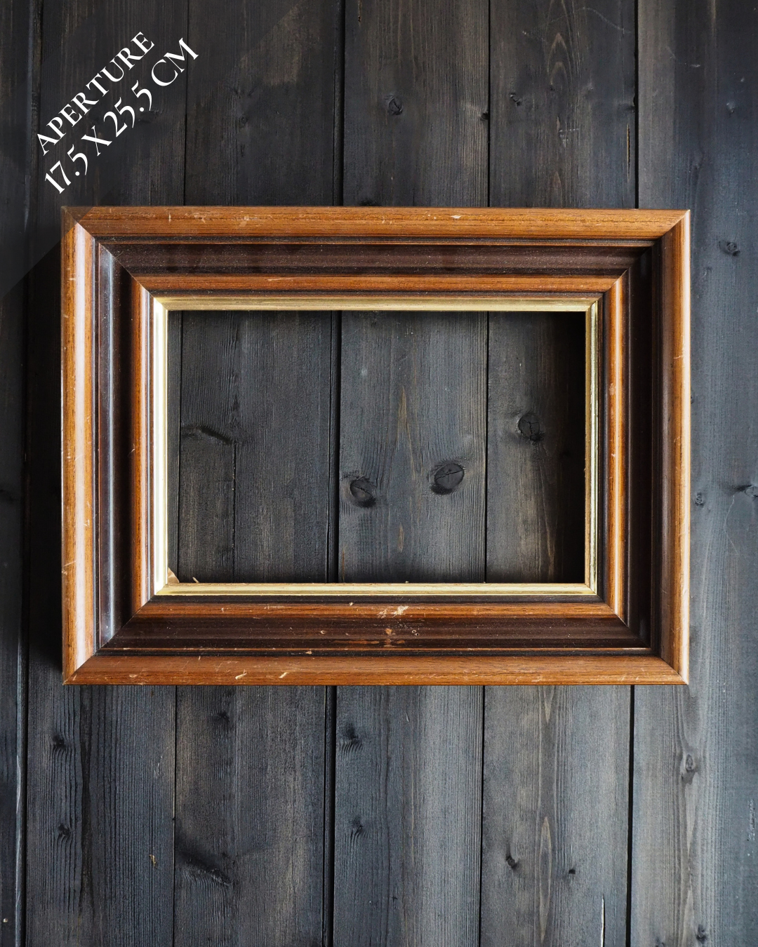 Vintage Mix of Wooden Frame Collection– Job lot ( 5 )- Rustic Wall Set