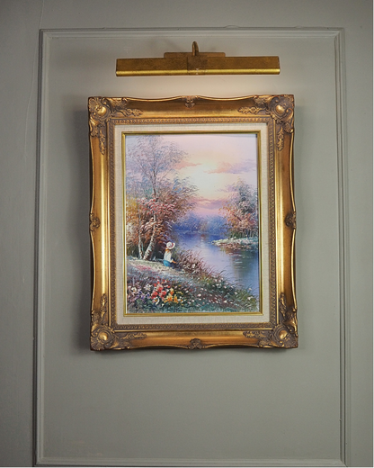 Fishing Girl- Impressionist Oil Painting by P. Minton