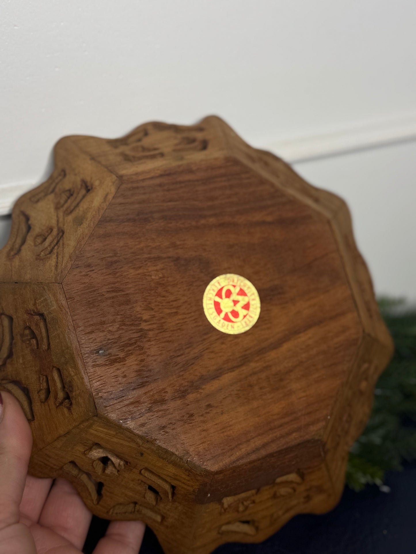 Vintage German Wooden Carved Mini Tray